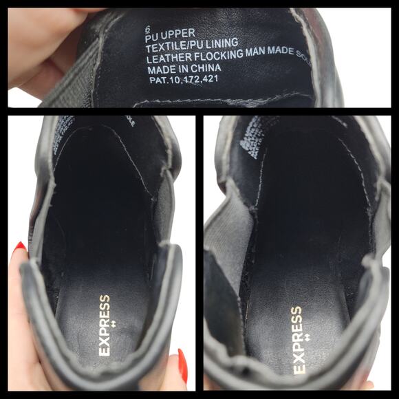 Black Booties Womens 6 Pointed Almond Toe Ankle Pull On Heeled Oxford Express - Picture 12 of 13